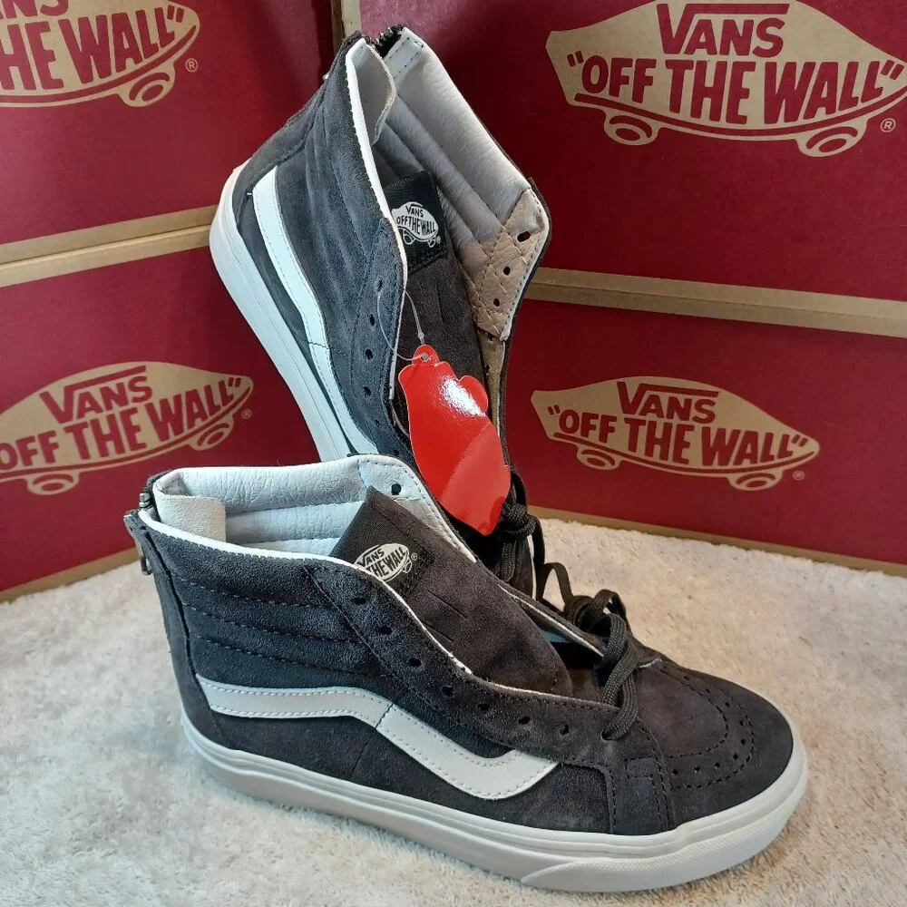 Vans Men's 4/Women's 5.5 Sk8 Hi Pig Suede Charcoal Gray